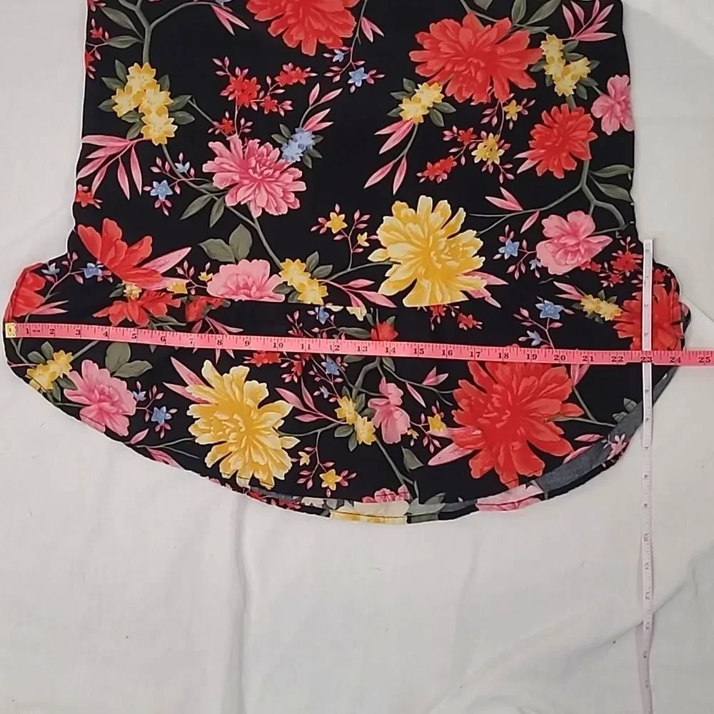 Old Navy Halter Sundress Spaghetti Strap Floral Print Tea Length Ruffle Dress